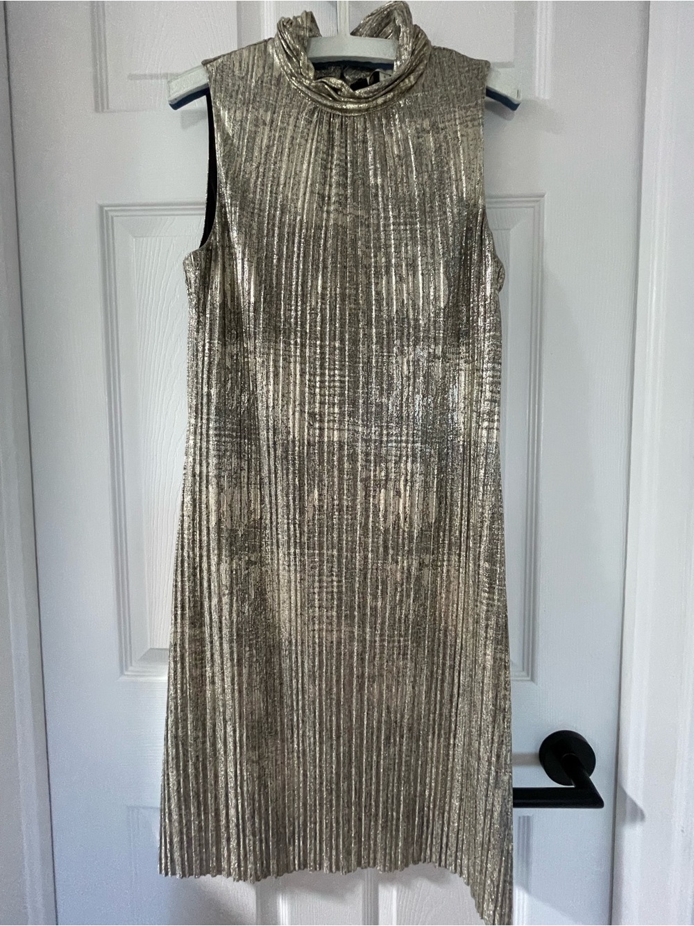 Sleeveless metallic plisse dress | worn only once